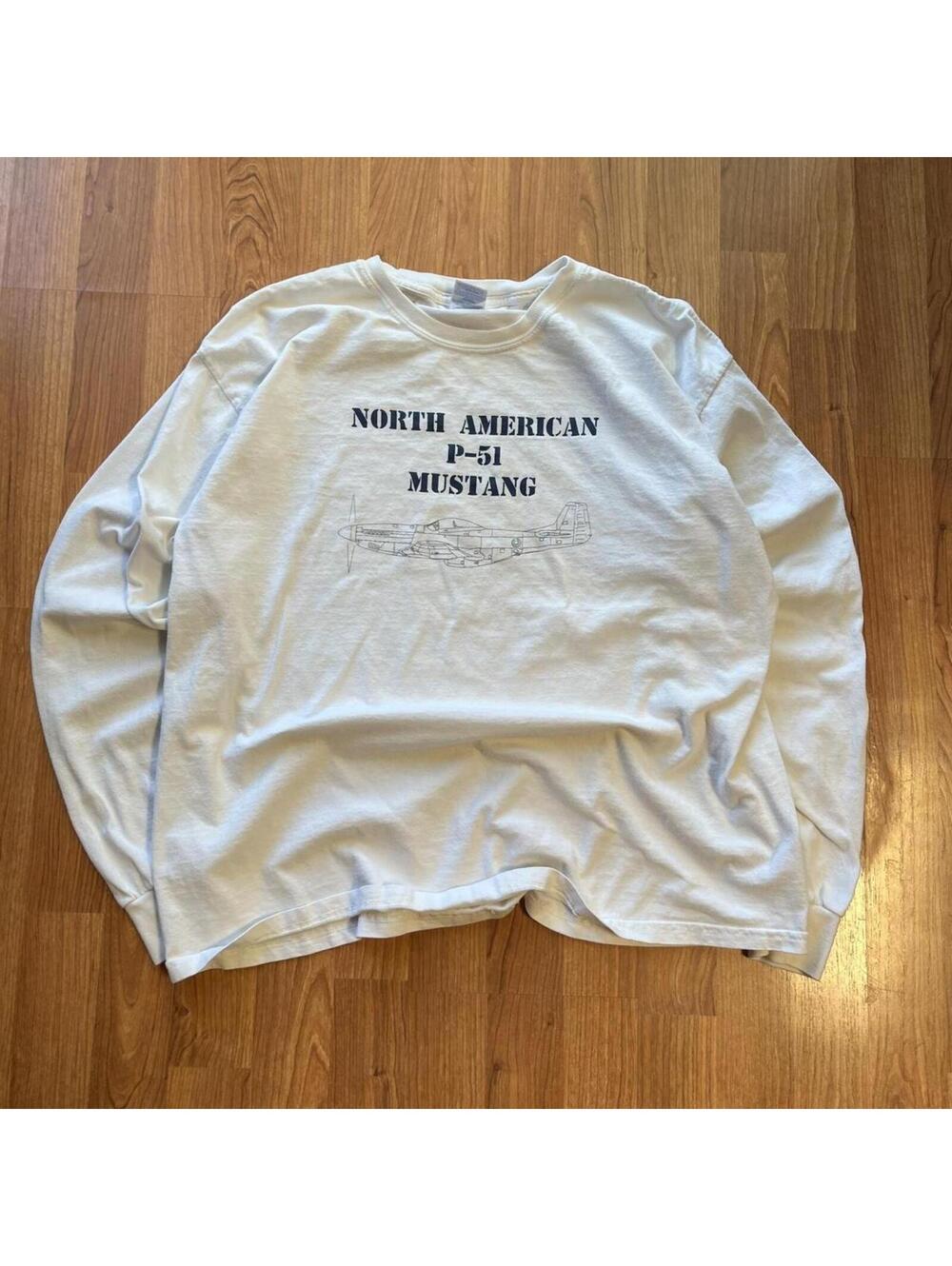 vintage 2000s North American Mustang plane long sleeve shirt